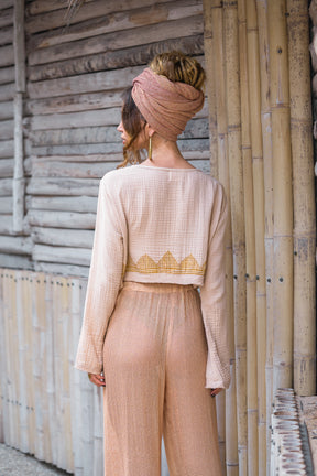 Crop top block print