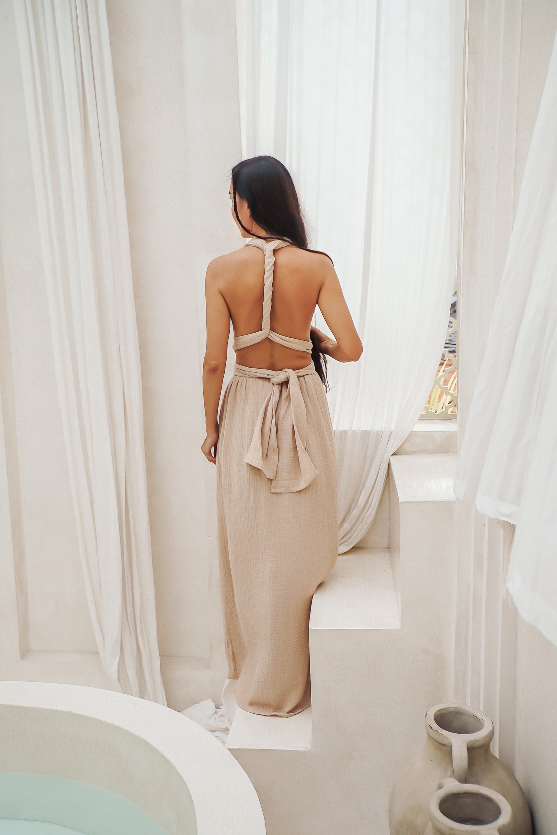 Robe longue gaze de coton bio