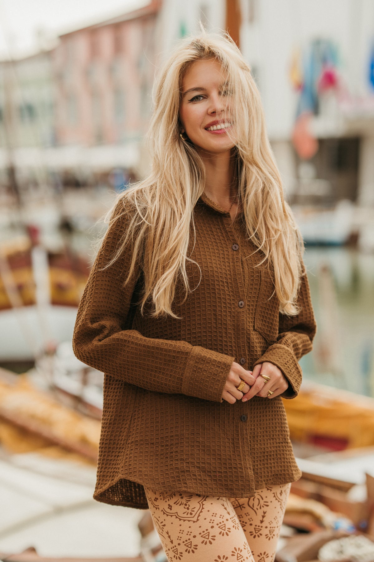 Chemise nid d'abeille