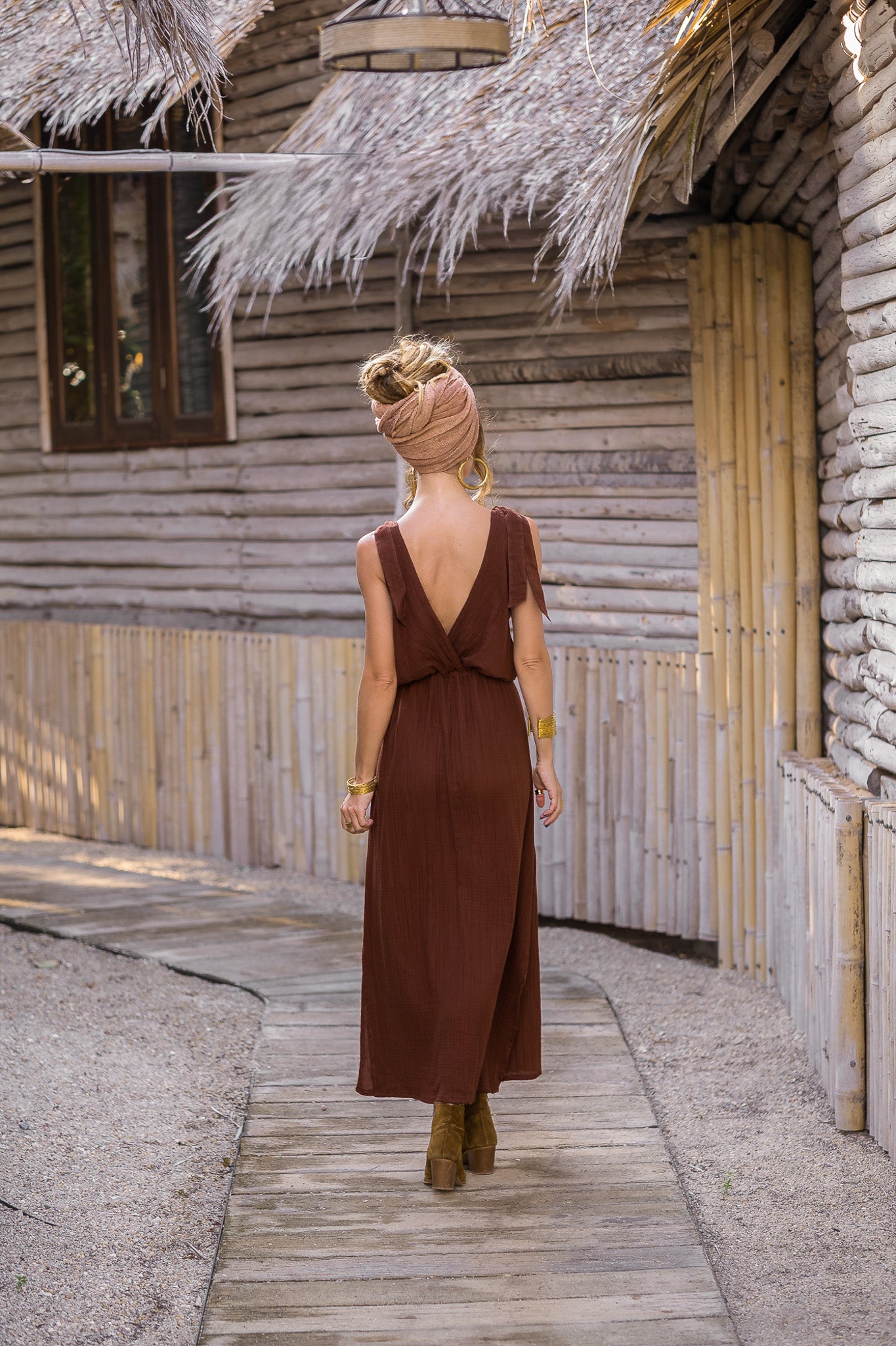 Boho cotton gauze dress