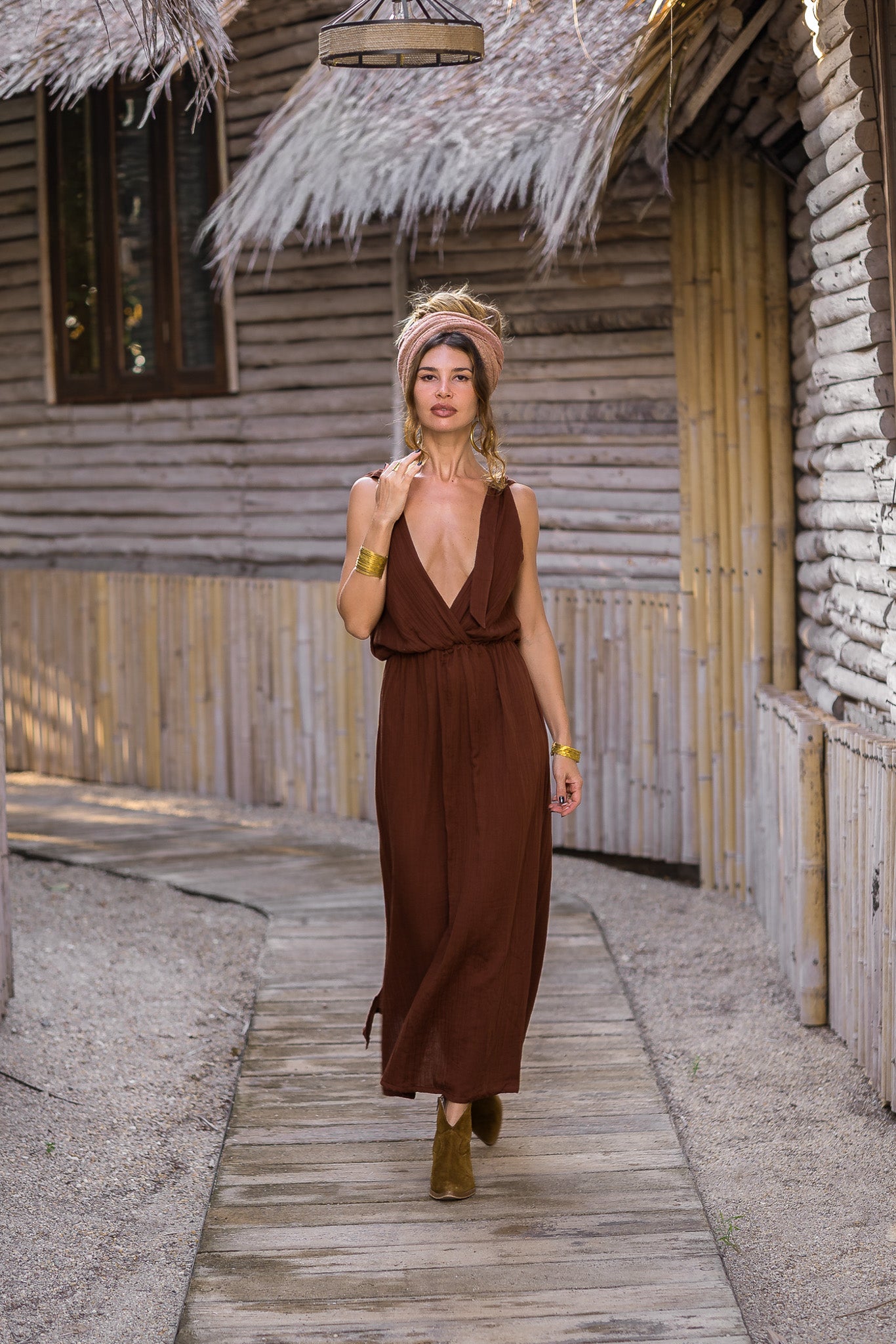 Boho cotton gauze dress