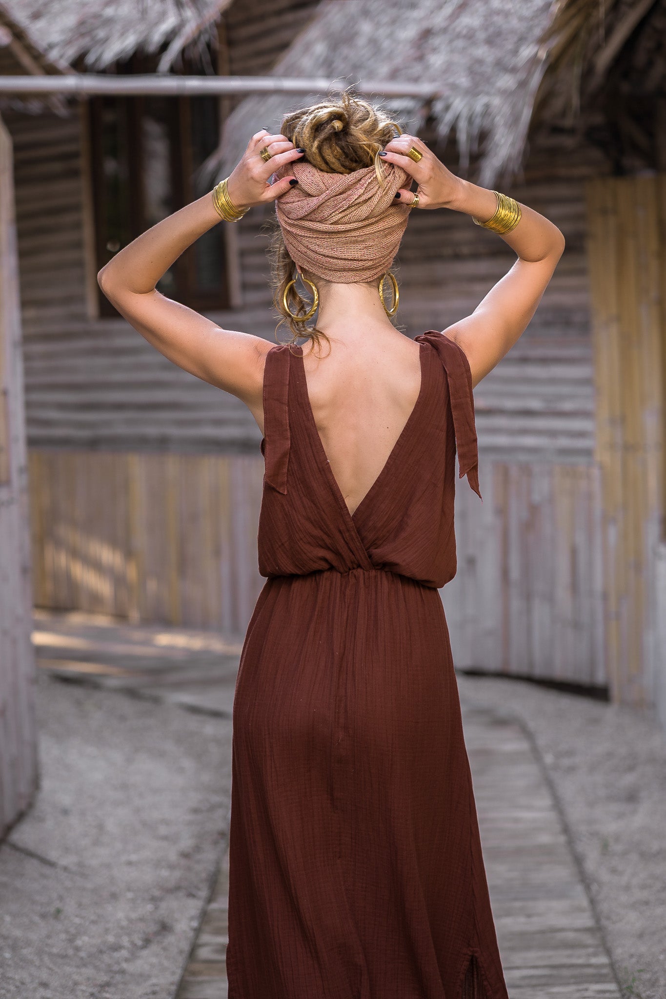 Boho cotton gauze dress