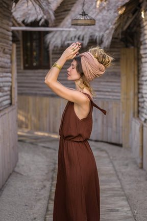 Boho cotton gauze dress