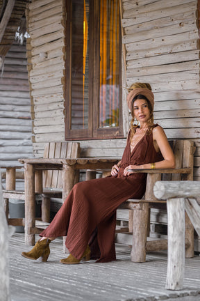 Boho cotton gauze dress