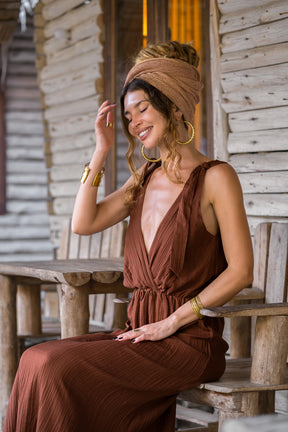 Boho cotton gauze dress