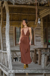 Braided cotton gauze dress