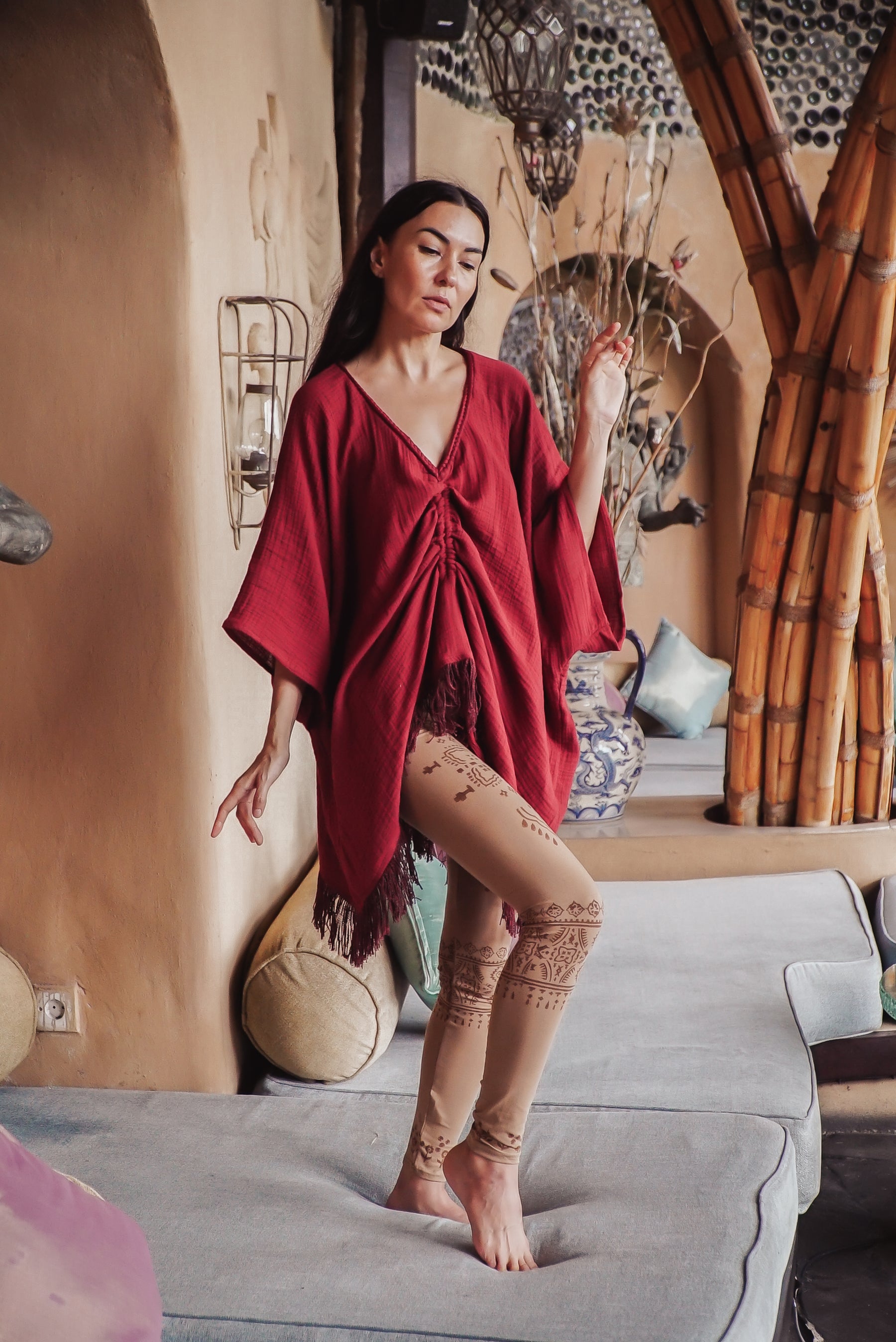 Poncho gaze de coton