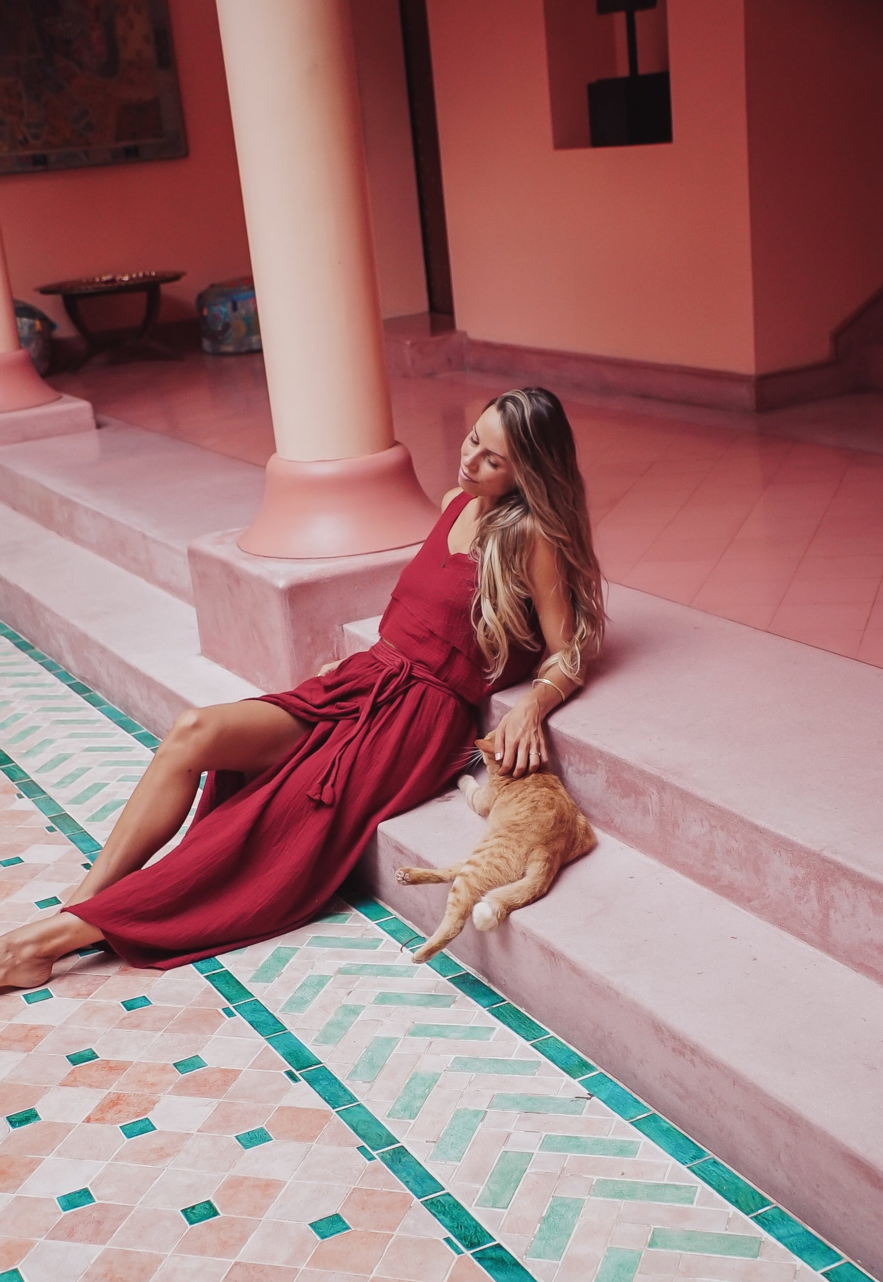 Jupe longue porte feuille