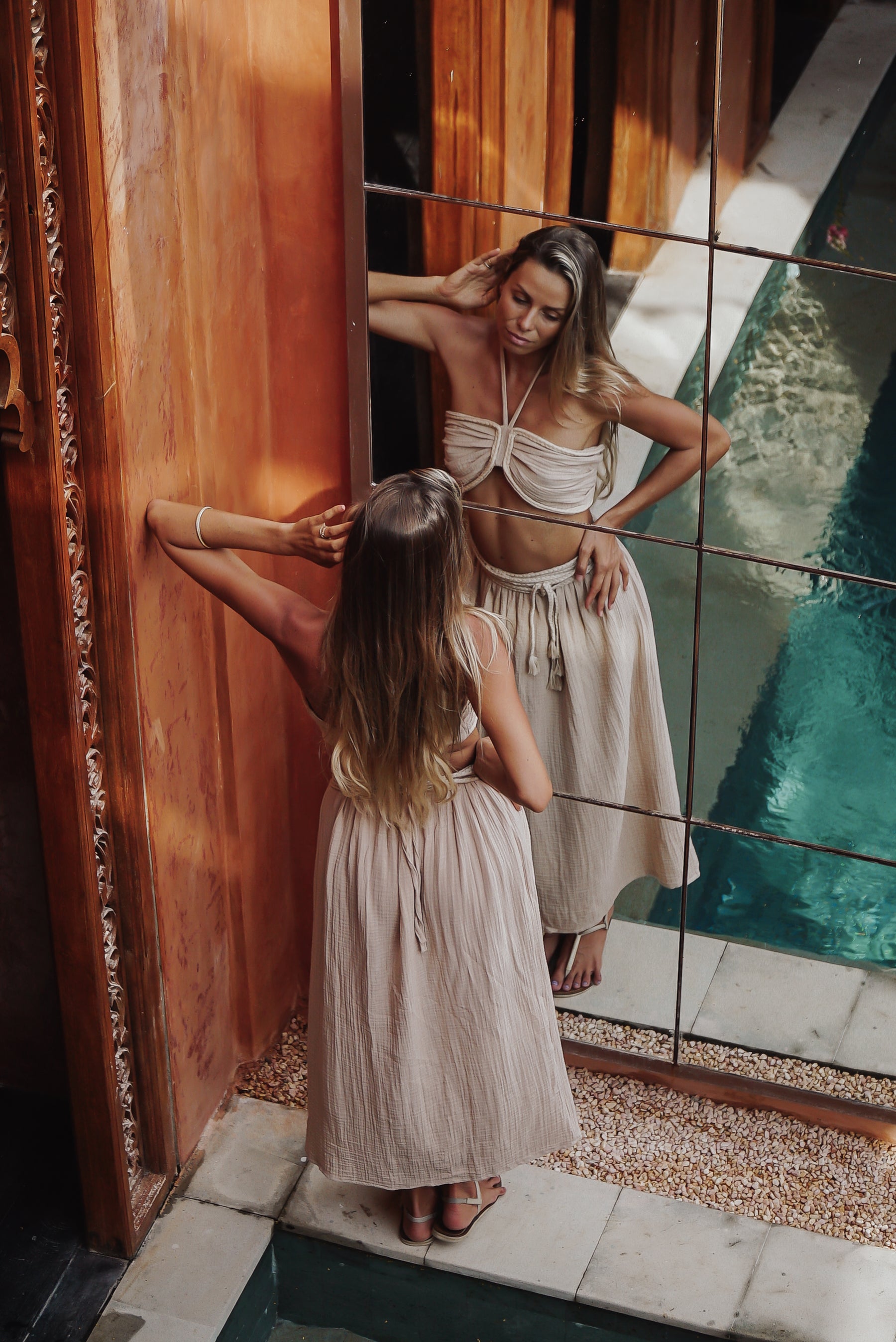 Jupe longue porte feuille