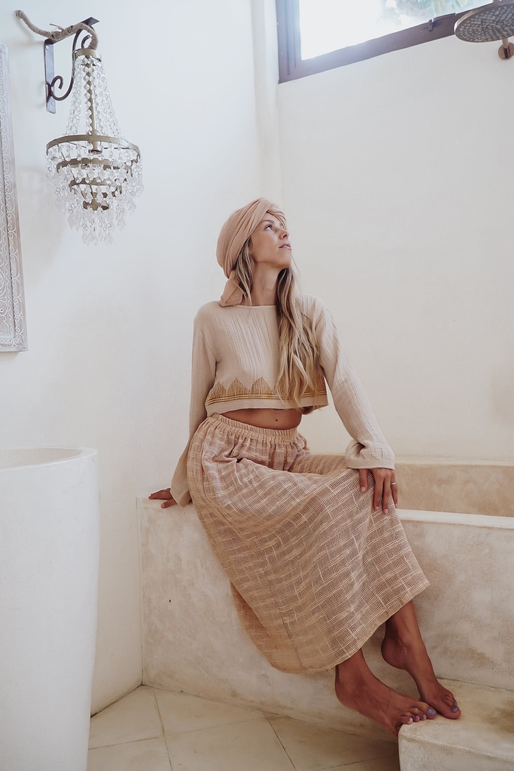 Crop top block print