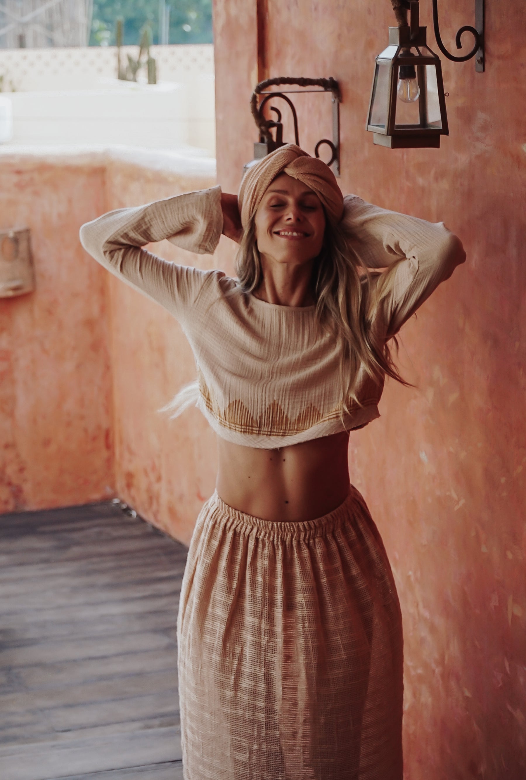 Crop top block print