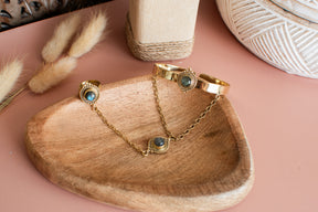 bracelet bague labradorite