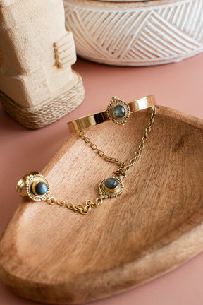 bracelet bague labradorite