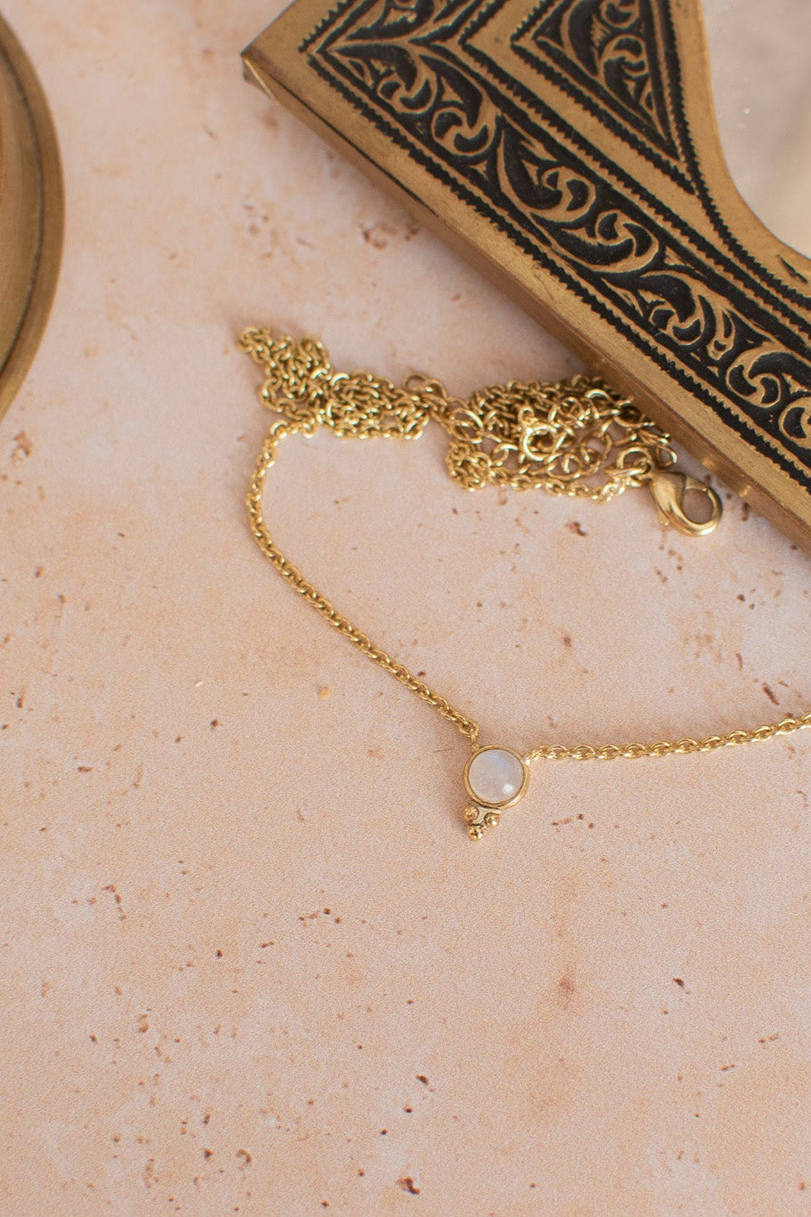 Chaine pendentif pierre de lune