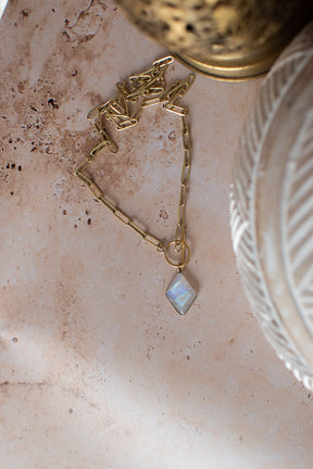Chaine pendentif pierre de lune