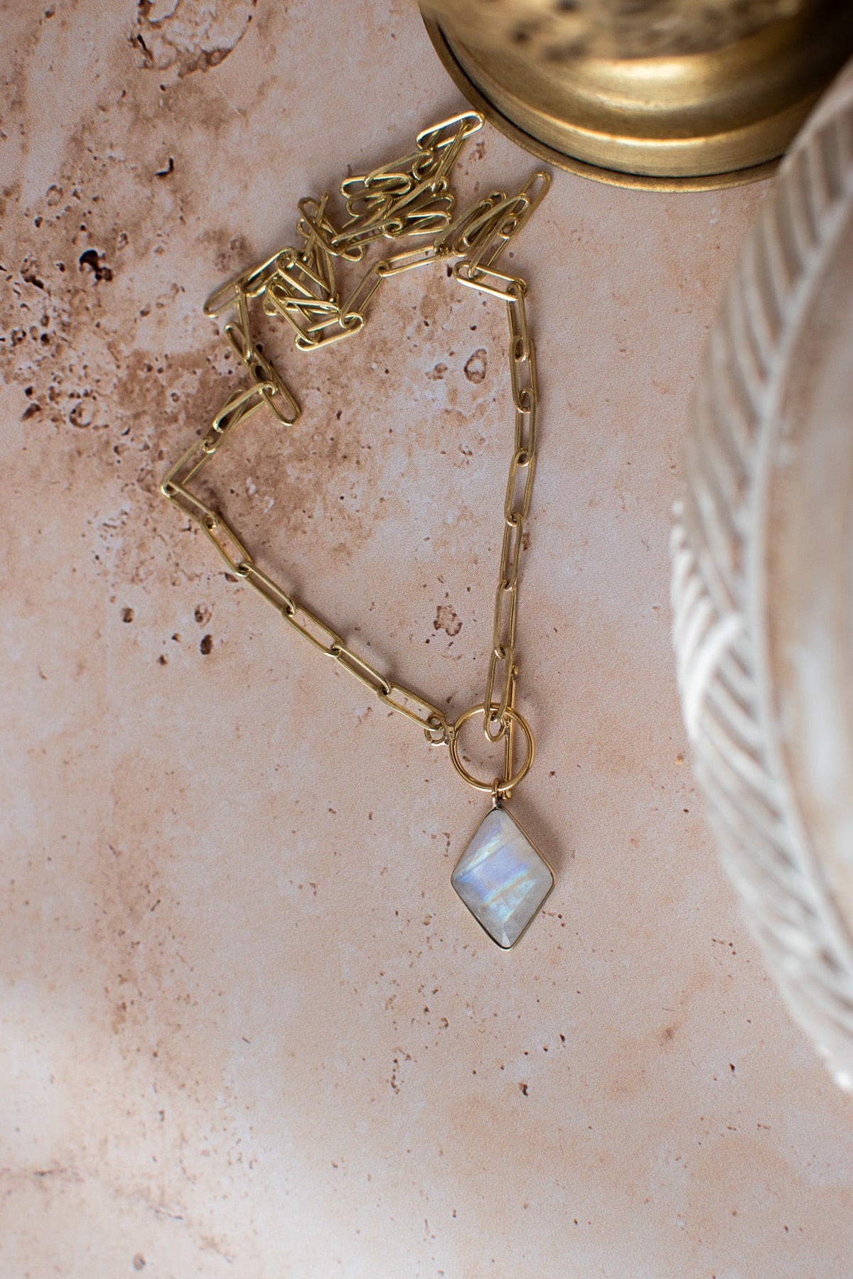Chaine pendentif pierre de lune