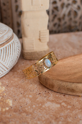 Bracelet manchette pierre de lune