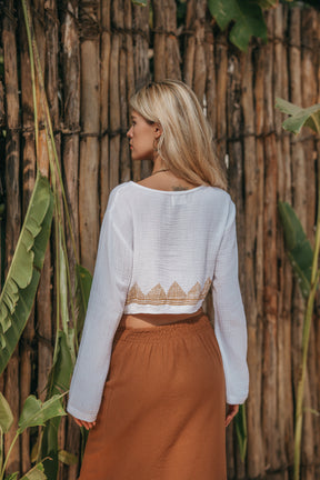 Crop top block print