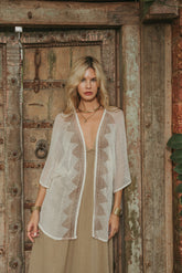 Kimono filet block print