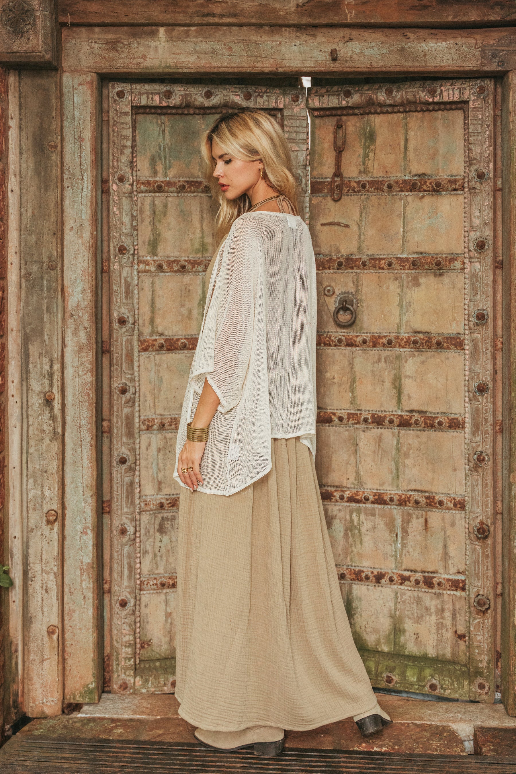 Kimono filet block print