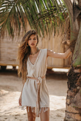 Belted fringe dress